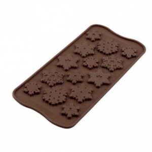 Форма для шоколадной плитки Silikomart Снежинки 15,5х7,6см шоколадная 1