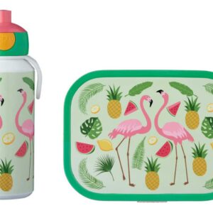 Набор детской посуды ланч-бокс и бутылка для воды Mepal 400мл750мл фламинго 1