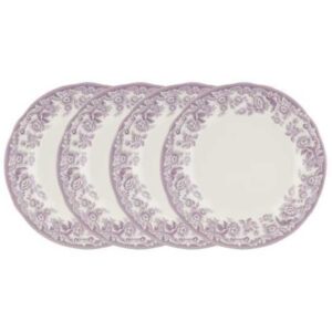 Набор из 4 пирожковых тарелок 15см Деламер сельские мотивы розовых Spode 1