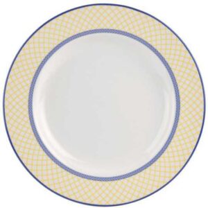Набор из 4 тарелок обеденных 27см Голубая Италия желтый борт Spode 1