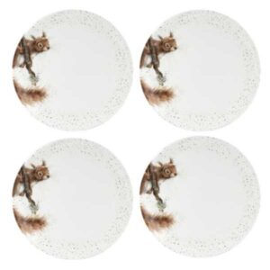 Набор из 4 тарелок обеденных Royal Worchester Забавная фауна Белка 27см 1