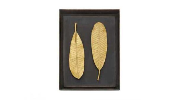Панно Michael Aram Золотые листья чампы 26х35см золотистое 2