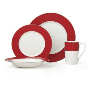 Сервиз чайно-столовый Lenox Цветное плиссе на 4 персоны 16 предметов красный