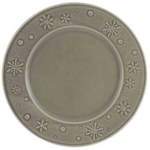Тарелка обеденная Bordallo Pinheiro Снежинки 28см керамика антрацит 1