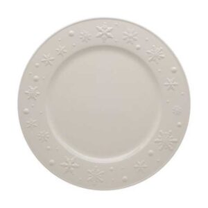Тарелка обеденная Bordallo Pinheiro Снежинки 28см керамика бежевая 1