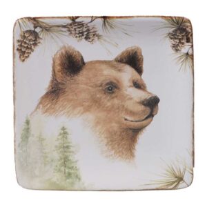 Тарелка пирожковая квадратная Certified Заповедный лес Медведь 15см 1