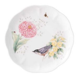 Тарелка закусочная Lenox Бабочки на лугу Птицы Щегол 23см 1