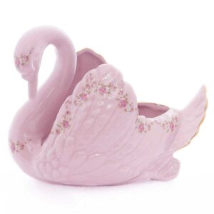 Статуэтка Лебедь Leander Соната Мелкие цветы Розовый фарфор 2