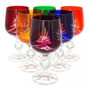 Набор бокалов для вина Цветной хрусталь 230мл 2
