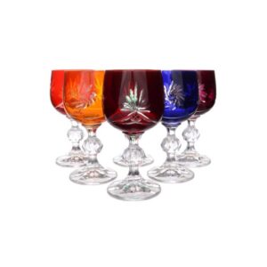 Набор бокалов для вина Цветной хрусталь 150мл 2