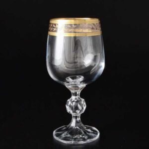 Набор бокалов для вина Crystalite Bohemia Золотой лист Клаудия 230 мл 2