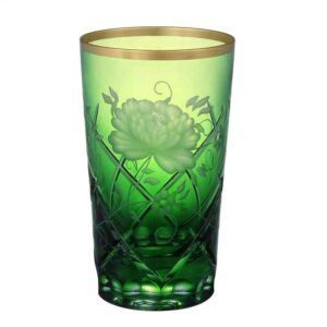 Набор стаканов Arnstadt Kristall Роза Голд Зеленые 360 мл 2