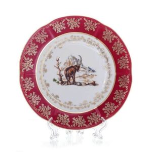 Набор тарелок Bavarian Porcelain Охота красная 19см 2