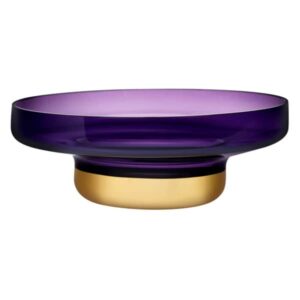 Чаша декоративная Nude Glass Контур 36 см фиолетовая с золотым дном 2