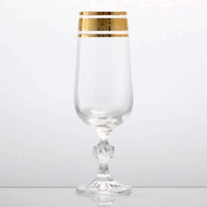 Набор фужеров для шампанского Bohemia Клаудия Панто Золото R-G 180 мл GLPM 58168 2