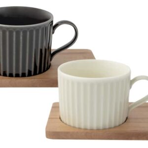 Набор из 2-х чашек для чая Easy Life Время отдыха чёрная и светло-оливковая 0,25 л 2