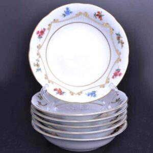Набор салатников Bavarian Porcelain Venezie Blumen Polirgold 13см 2
