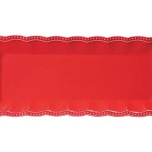 Блюдо прямоугольное с ручками Easy Life Elite красное 43х16 см 2