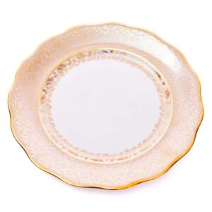Набор глубоких тарелок Carlsbad Лист бежевый 24 см 6 шт 2