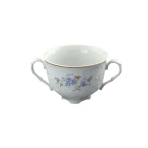 Чашка для бульона Cmielow Rococo Голубые цветы отводка золото 330 мл 2