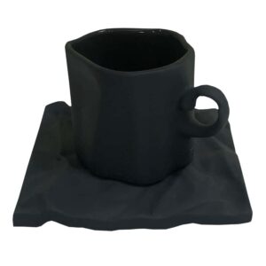Чашка с блюдцем Cmielow Bent черный 60мл 9х9 см 2