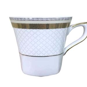 Кофейная чашка Cmielow Lwów Золотой кант сетка платина 100 мл 2