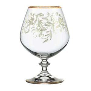 Набор бокалов для бренди Crystalex Анжела Отводка золото цветочный орнамент 400 мл 2