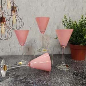 Набор бокалов для мартини Crystalex Пралине D5250 цвет розовый 90 мл 2
