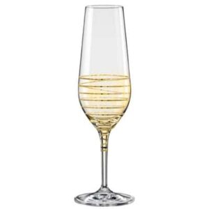 Набор бокалов для шампанского Crystalex Аморосо Золотая спираль 200 мл 2