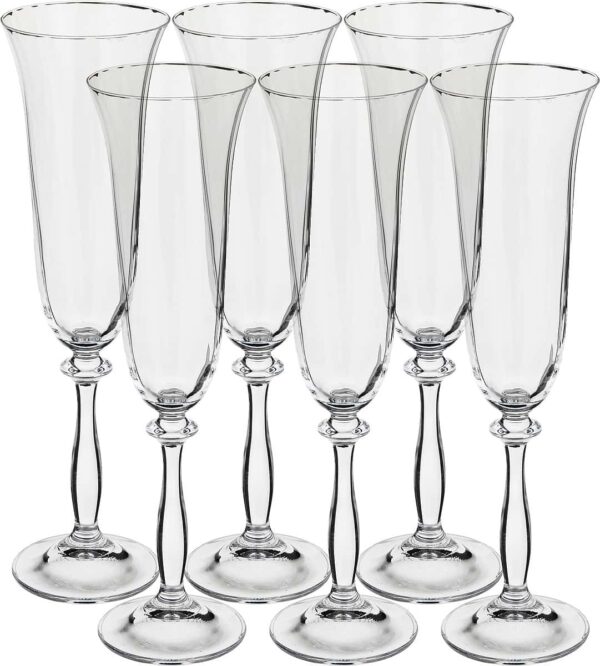 Набор бокалов для шампанского Crystalex Анжела недекорированный 190 мл 3974 2