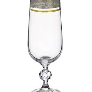 Набор бокалов для шампанского Crystalex Клаудия Панто платина золото Exclusive 180 мл 2