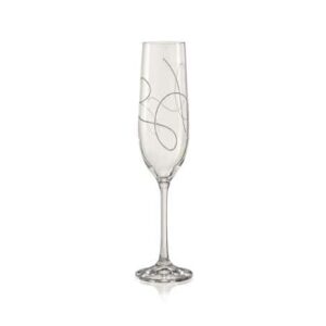 Набор бокалов для шампанского Crystalex Виола String глубокое травление 190 мл 2