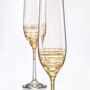 Набор бокалов для шампанского Crystalex Виола Золотая спираль 190 мл 2