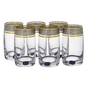Набор стаканов для воды Crystalex Идеал панто платина золото 250 мл 2