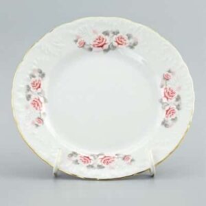 Тарелка десертная Cmielow Rococo Бледные розы отводка золото 19 см 2