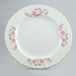 Тарелка десертная Cmielow Rococo Бледные розы отводка золото 21 см 2