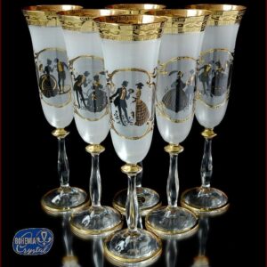 Фужеры для шампанского Bohemia Crystal Рококо Голд 1161 посудочка