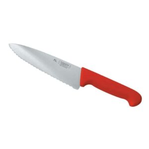 Нож поварской Pro-Line P L Proff Cuisine 20 см волнистое лезвие красная ручка posudochka