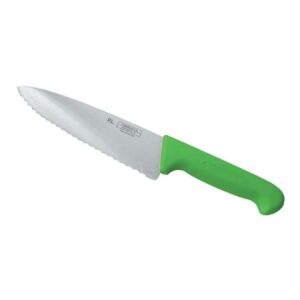 Нож поварской Pro-Line P L Proff Cuisine 20 см волнистое лезвие зеленая ручка posudochka